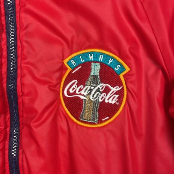 Vintage 80's Coca Cola Satin Bomber Style Jacket Men's XL - Picture 4 of 11